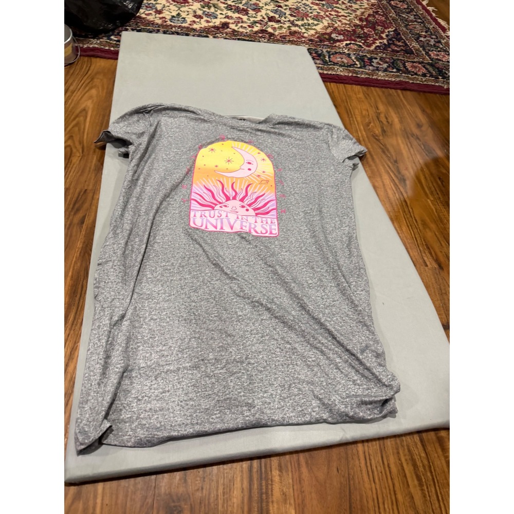 Celestial Women Joyspun Trust the Universe Sleep Shirt S/M Gray